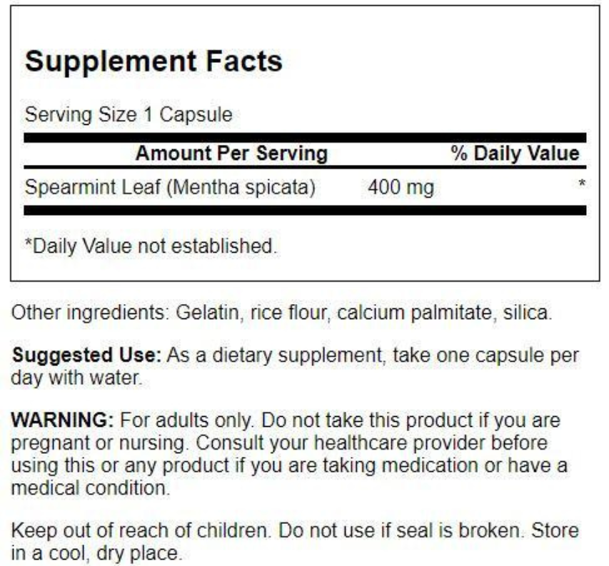 Natural Spearmint Leaf Softgels